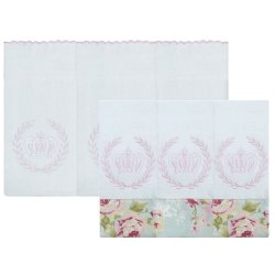 Kit Fralda de Boca e Ombro Realeza Floral Rosa Kit Fralda de Boca e Ombro Realeza Floral Rosa