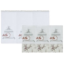 Kit Fralda de Boca e Ombro Gaiola Floral Rosê Kit Fralda de Boca e Ombro Gaiola Floral Rosê