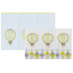 Kit Fralda de Boca e Ombro Balão Amarelo Kit Fralda de Boca e Ombro Balão Amarelo