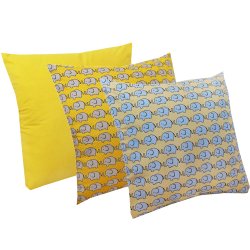 Almofada Amarelo, Elefante Amarelo e Azul 3 Peças Almofada Amarelo, Elefante Amarelo e Azul 3 Peças