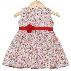 Vestido de Bebê Flores Vermelho Vestido de Bebê Flores Vermelho