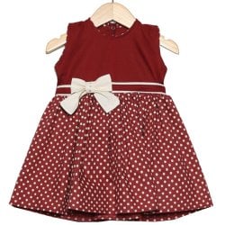 Vestido de Bebê Poá Bordô Vestido de Bebê Poá Bordô