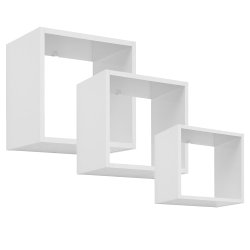 Kit de Nichos Decorativos Branco MDF 3 Peças Kit de Nichos Decorativos Branco MDF 3 Peças