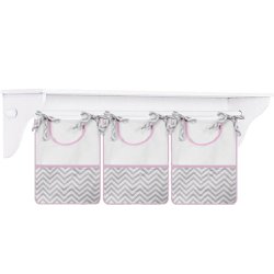 Porta Fraldas + Prateleira Chevron Rosa Porta Fraldas + Prateleira Chevron Rosa