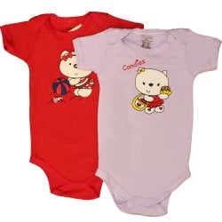 Kit Body de Bebê Carinho Malha Suedine 2 Peças G Kit Body de Bebê Carinho Malha Suedine 2 Peças G