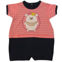 Macacão Curto de Bebê Urso Rei Marinho Macacão Curto de Bebê Urso Rei Marinho