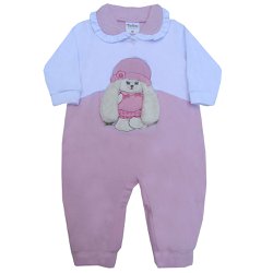 Macacão Longo De Bebê Coelhinha Rosa Macacão Longo De Bebê Coelhinha Rosa