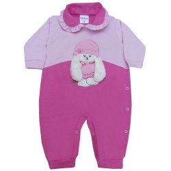 Macacão Longo De Bebê Coelhinha Pink Macacão Longo De Bebê Coelhinha Pink