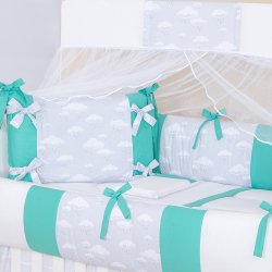 Kit Berço Nuvem Baby Verde 9 Peças Kit Berço Nuvem Baby Verde 9 Peças