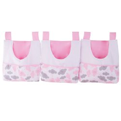 Porta Fraldas Nuvem Rosa 3 Peças Porta Fraldas Nuvem Rosa 3 Peças
