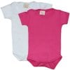 Kit Body de Bebê Branco e Pink 2 Peças