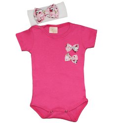 Body de Bebê Mili Pink e Unicórnio Rosa 2 Peças Body de Bebê Mili Pink e Unicórnio Rosa 2 Peças