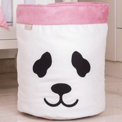 Cesto Organizador Panda Off White e Rosê Cesto Organizador Panda Off White e Rosê