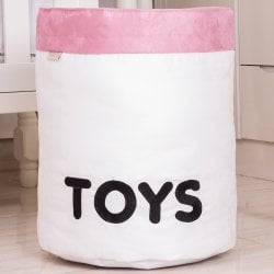 Cesto Organizador Toys Off White e Rosê Cesto Organizador Toys Off White e Rosê