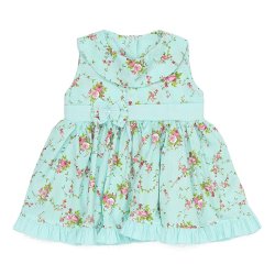 Vestido de Bebê Juju Floral Verde Água Vestido de Bebê Juju Floral Verde Água