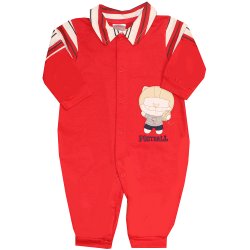 Macacão Longo de Bebê Futebol Vermelho Macacão Longo de Bebê Futebol Vermelho