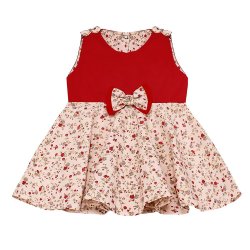 Vestido de Bebê Jade Floral Vermelho Vestido de Bebê Jade Floral Vermelho