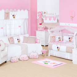 Quarto de Bebê Menina Mabel Sem Enxoval Cama Babá Rosa - Branco - Xadrez Quarto de Bebê Menina Mabel Sem Enxoval Cama Babá Rosa - Branco - Xadrez