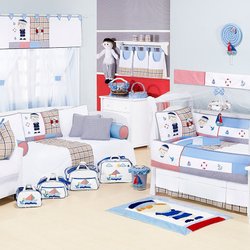 Quarto de Bebê Menino Marujo Branco - Azul Sem Enxoval Cama Babá Quarto de Bebê Menino Marujo Branco - Azul Sem Enxoval Cama Babá