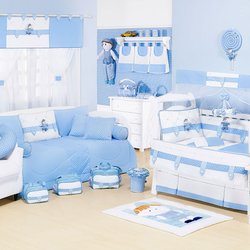 Quarto de Bebê Menino Ternura Sem Enxoval Cama Babá Branco - Azul Quarto de Bebê Menino Ternura Sem Enxoval Cama Babá Branco - Azul