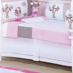 Saia de Berço 02 Lados Enxoval Bebê Menina Clarinha Branco Saia de Berço 02 Lados Enxoval Bebê Menina Clarinha Branco