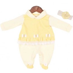 Macacão Longo de Bebê Betina Poá Amarelo 2 Peças Macacão Longo de Bebê Betina Poá Amarelo 2 Peças