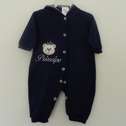 Macacão de Bebê Príncipe Urso Manga Longa Marinho Macacão de Bebê Príncipe Urso Manga Longa Marinho