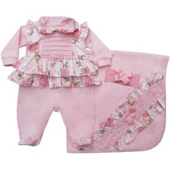 Saída de Maternidade Luxo Floral Rosa 3 Peças Saída de Maternidade Luxo Floral Rosa 3 Peças