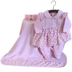Saída de Maternidade Sofia Flores Rosa 3 Peças Saída de Maternidade Sofia Flores Rosa 3 Peças