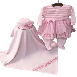 Saída de Maternidade Chic Rosa 3 Peças Saída de Maternidade Chic Rosa 3 Peças