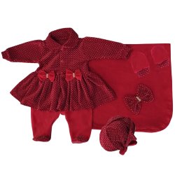 Saída de Maternidade Lovely Vermelho Plush 4 Peças Saída de Maternidade Lovely Vermelho Plush 4 Peças