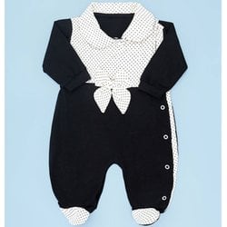Macacão Manga Longa Linda Li Preto Para Bebê Menina Macacão Manga Longa Linda Li Preto Para Bebê Menina