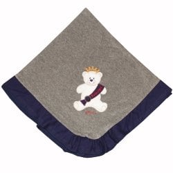 Manta de Bebê Príncipe Marinho e Cinza Plush Manta de Bebê Príncipe Marinho e Cinza Plush