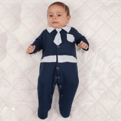 Macacão Longo de Bebê Gravata Marinho Macacão Longo de Bebê Gravata Marinho