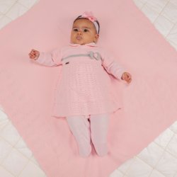 Saída de Maternidade Linda Plush e Tricot Rosa 3 Peças Saída de Maternidade Linda Plush e Tricot Rosa 3 Peças