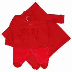 Saída de Maternidade Ternura Tricot Vermelho 2 Peças Saída de Maternidade Ternura Tricot Vermelho 2 Peças