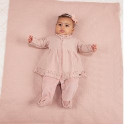 Saída de Maternidade Ternura Tricot Salmão 2 Peças Saída de Maternidade Ternura Tricot Salmão 2 Peças