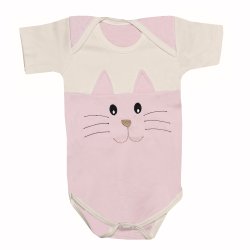 Body de Bebê Gatinha Rosa e Palha Body de Bebê Gatinha Rosa e Palha