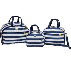 Kit Bolsa Maternidade Milão Listras Marinho 3 peças Kit Bolsa Maternidade Milão Listras Marinho 3 peças