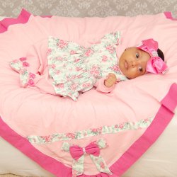 Saída de Maternidade Heloá Floral Rosa 5 Peças Saída de Maternidade Heloá Floral Rosa 5 Peças