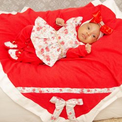 Saída de Maternidade Heloá Floral Vermelho 5 Peças Saída de Maternidade Heloá Floral Vermelho 5 Peças