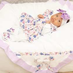 Saída de Maternidade Heloá Floral Lilás 5 Peças Saída de Maternidade Heloá Floral Lilás 5 Peças