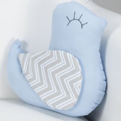 Almofada Pássaro Chevron Azul Almofada Pássaro Chevron Azul