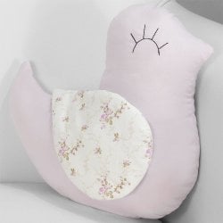 Almofada Pássaro Nervura Floral Rosa Almofada Pássaro Nervura Floral Rosa
