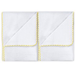 Toalha Fralda Branco com Amarelo 100% Algodão 2 Peças Toalha Fralda Branco com Amarelo 100% Algodão 2 Peças