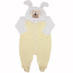 Macacão Longo de Bebê Cachorrinho Amarelo Macacão Longo de Bebê Cachorrinho Amarelo