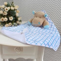 Naninha para Bebê Hipopótamo Azul Naninha para Bebê Hipopótamo Azul