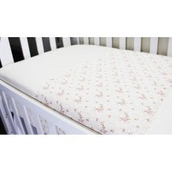 Edredom para Berço Nervura Floral Rosa e Palha Edredom para Berço Nervura Floral Rosa e Palha