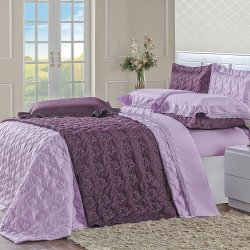 Cobre Leito Queen Poeme Lilás ou Uva 180 Fios 3 Peças Cobre Leito Queen Poeme Lilás ou Uva 180 Fios 3 Peças