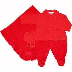Saída de Maternidade Bailarina Vermelho Plush 3 Peças Saída de Maternidade Bailarina Vermelho Plush 3 Peças